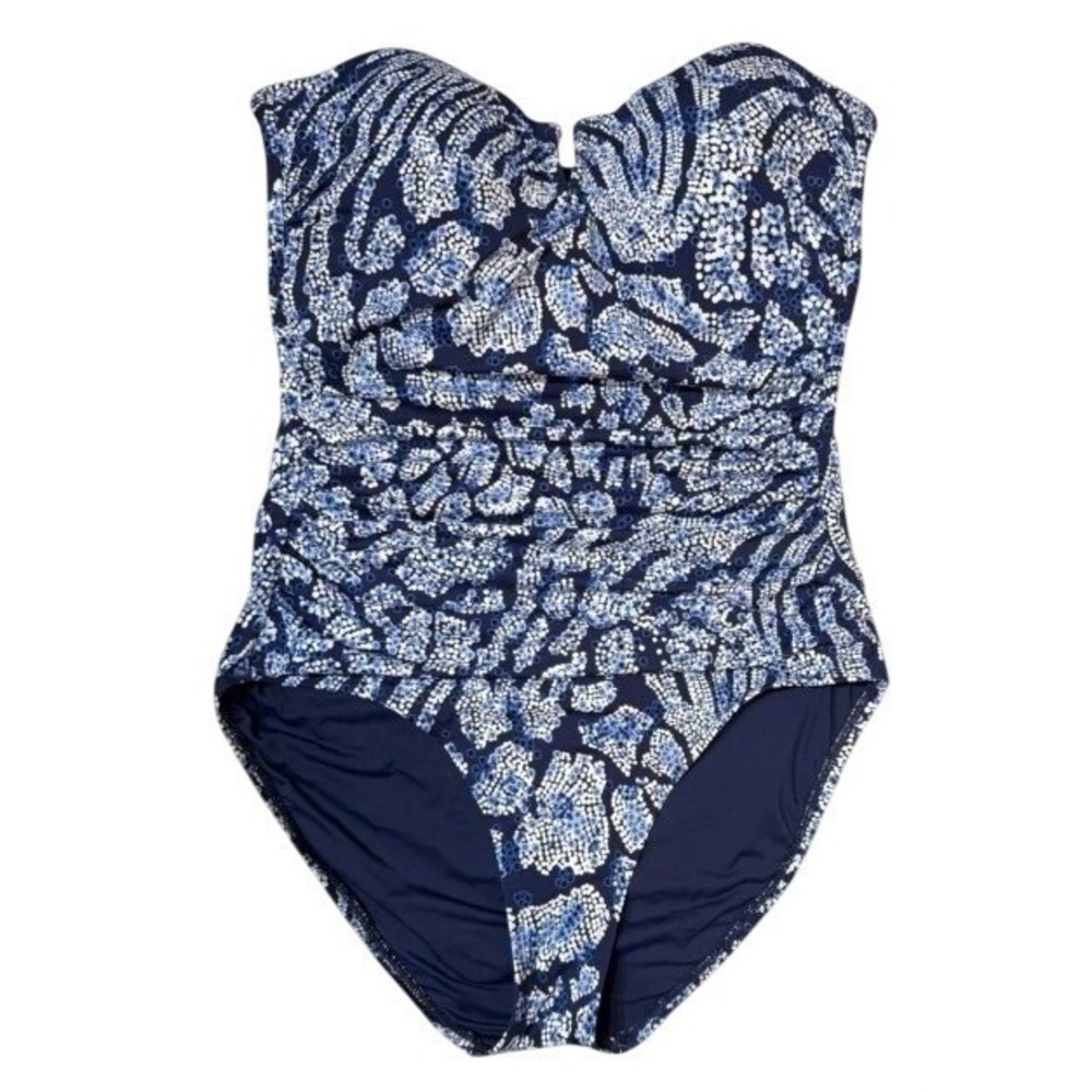 Tommy‎ Bahama Playa Brava One Piece Swimsuit Size 6 Mare Navy UPF 50 NWT